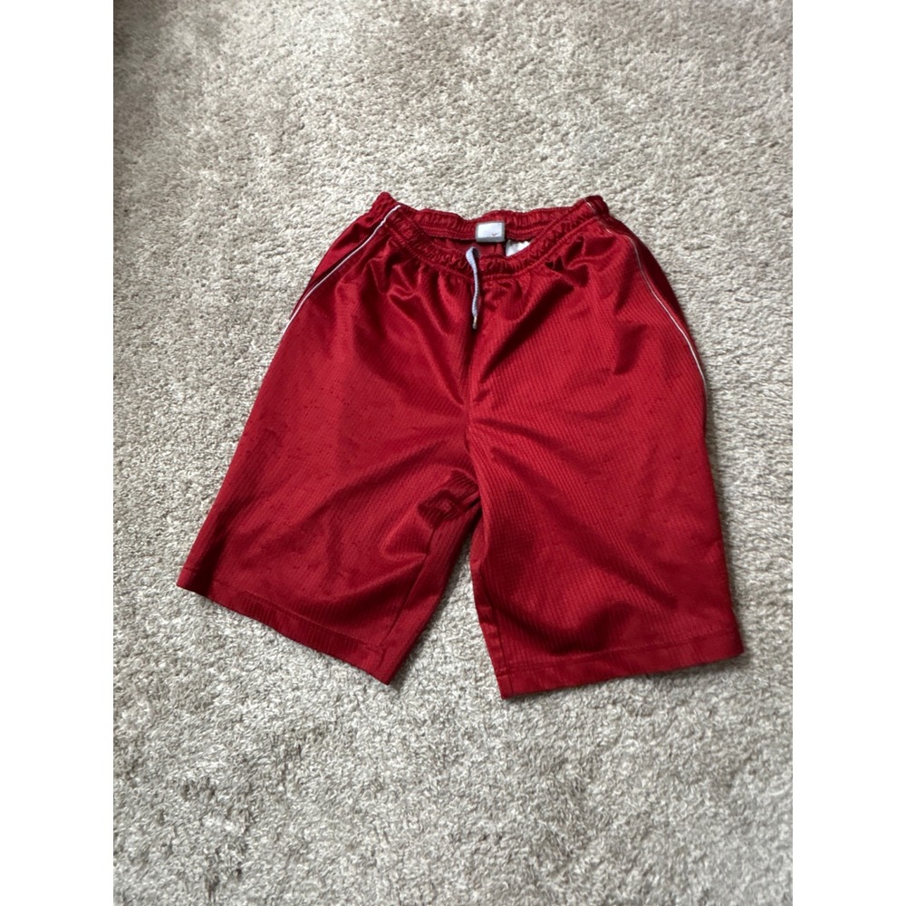 Nike Fit Mens Red Mesh Athletic Basketball Shorts Elastic Waist Size Small